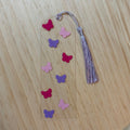 Red, purple & pink butterflies bookmark