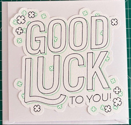 Good Luck Card – Mini Four Leaf Clover Design