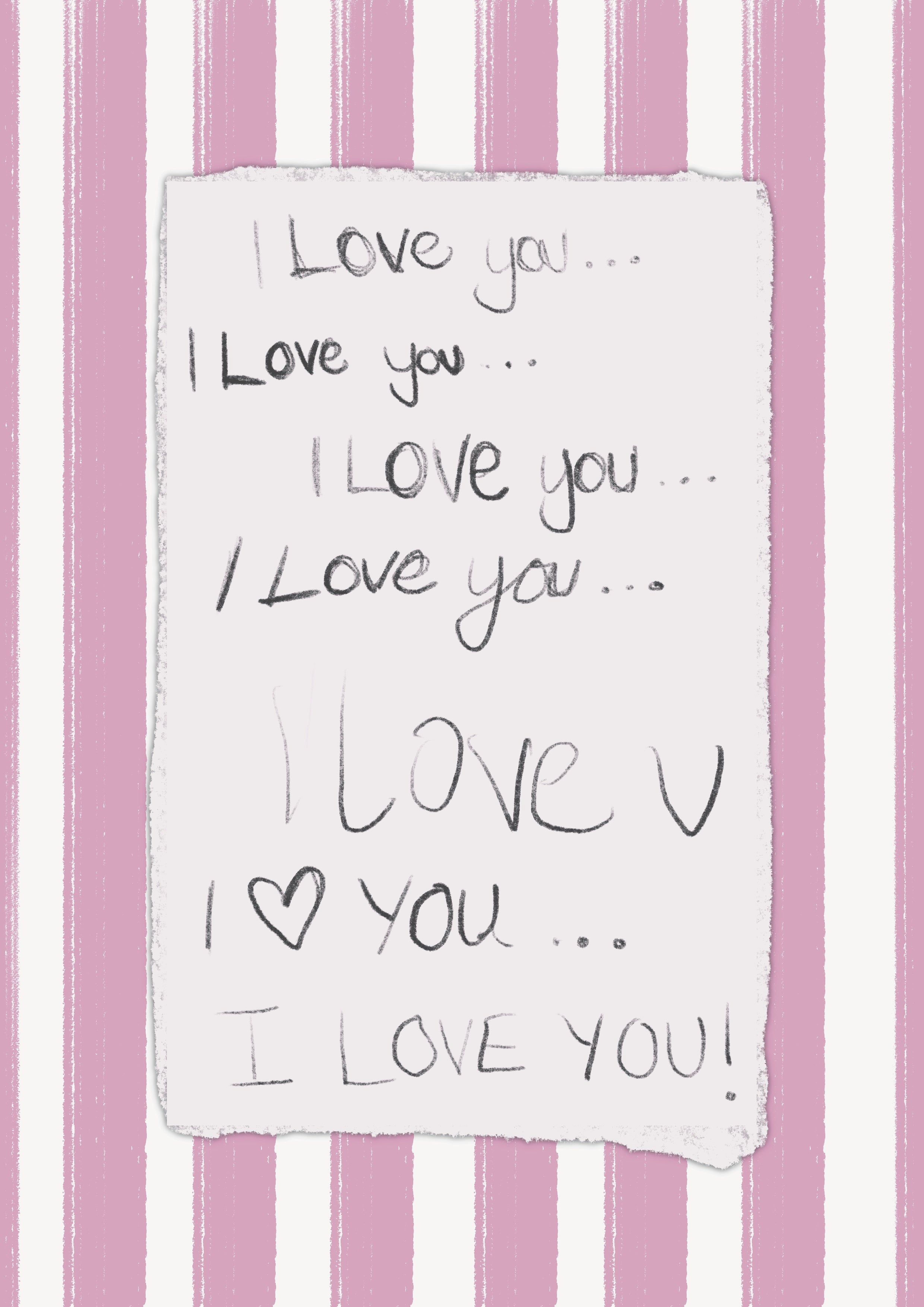 “I Love You” Handwritten Illustration – Digital Download or Fine Art Print (Up to A3)