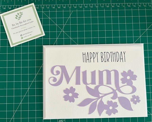 Lilac Floral Happy Birthday Mum Card