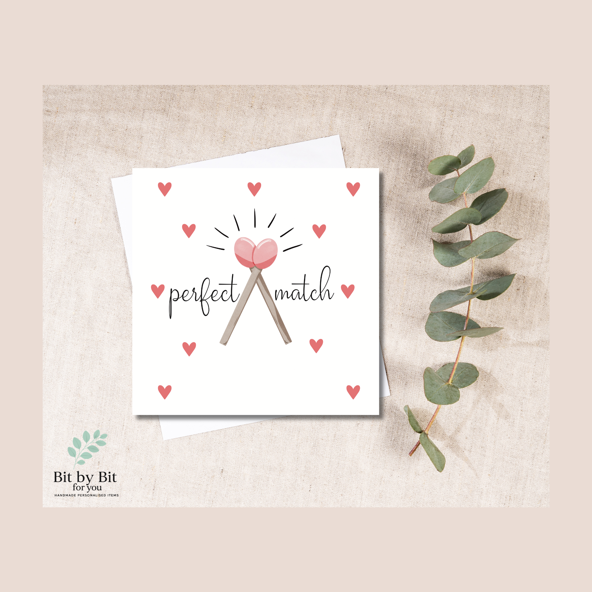 💘 Perfect Match – Personalized 6×6 Love Card