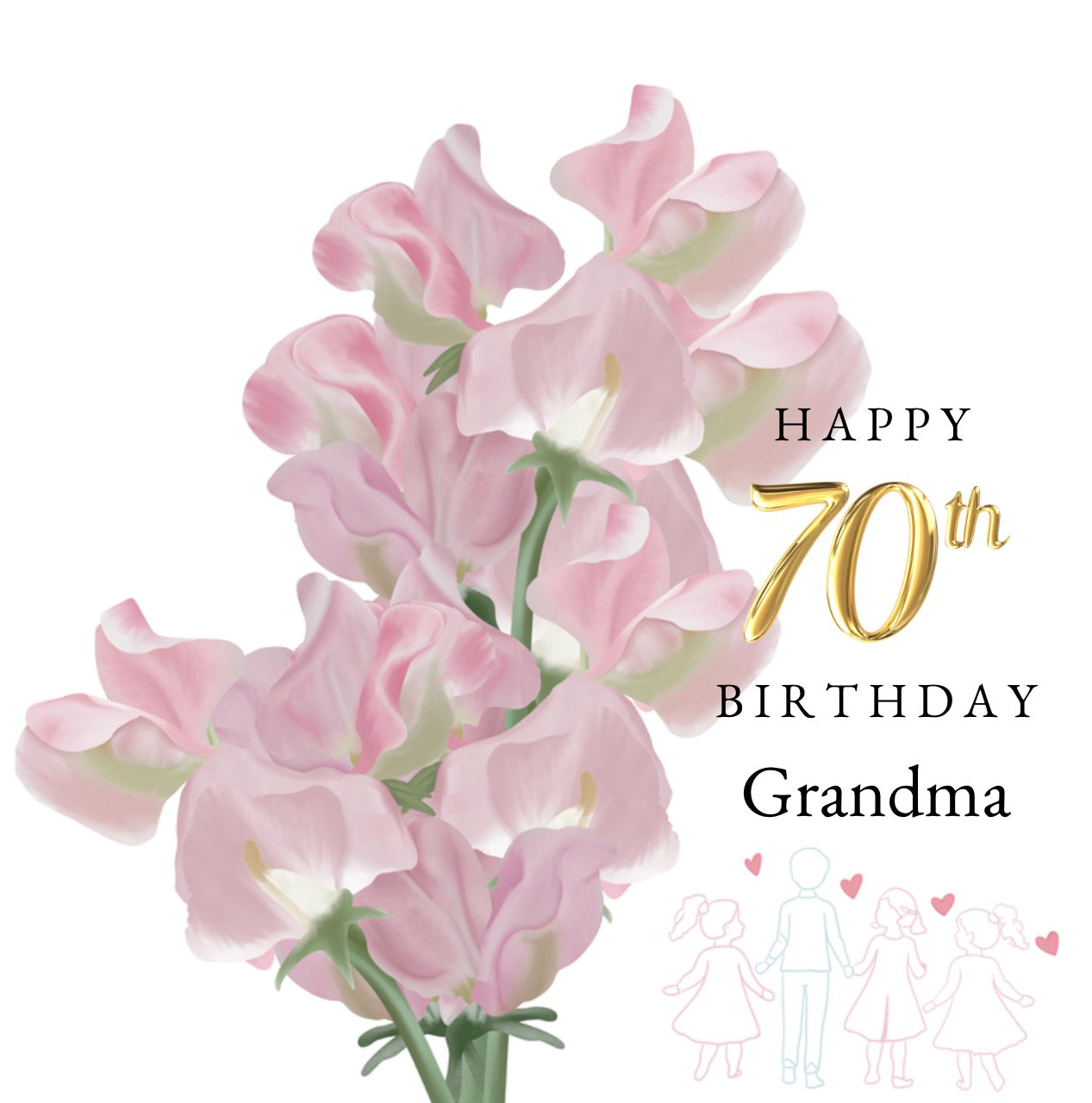 Grandchildren Are Sweet Peas – 6x6 Sentimental Greeting Card