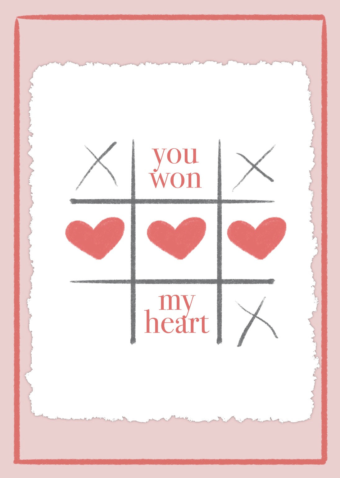 💗 You Won My Heart – 5x7 Love Greeting Card