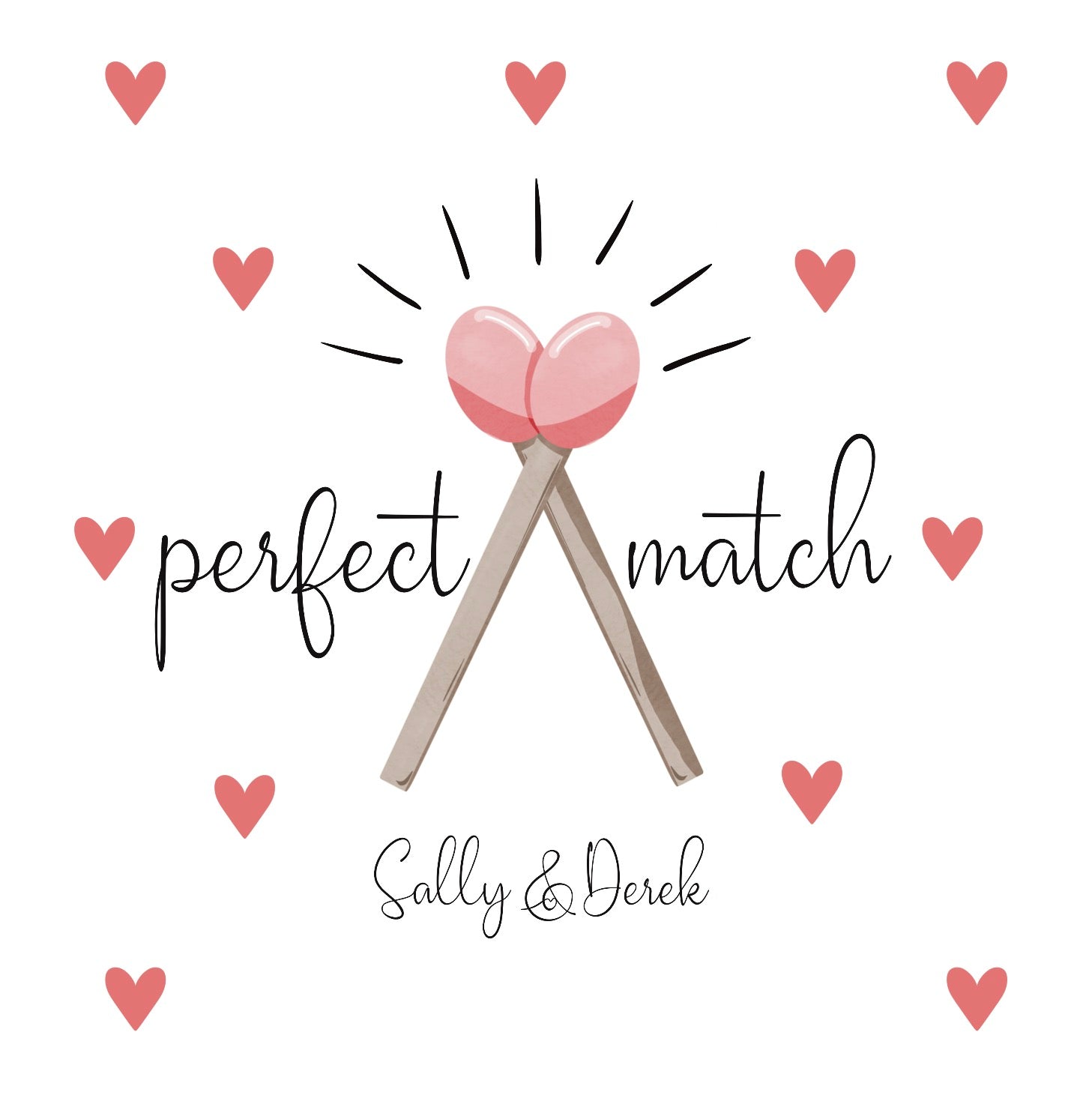 💘 Perfect Match – Personalized 6×6 Love Card