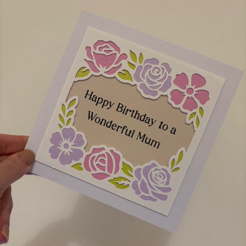 Floral Happy Birthday Mum Card