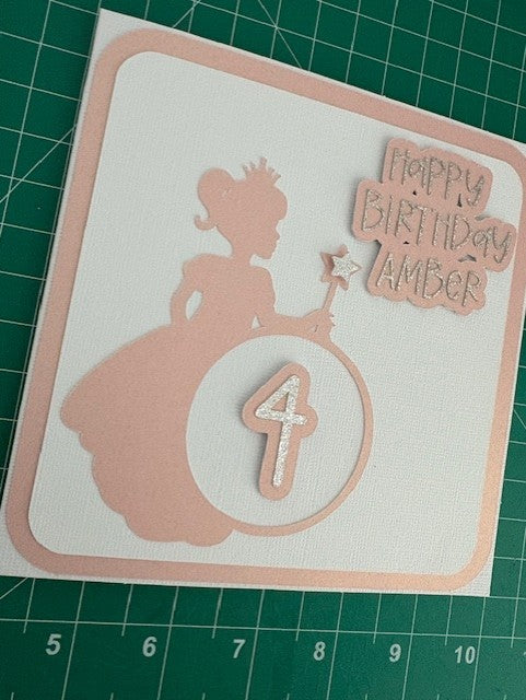 Personalised Princess Birthday Card - Name & Age