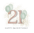 Watercolour 21st Birthday Card with Balloons