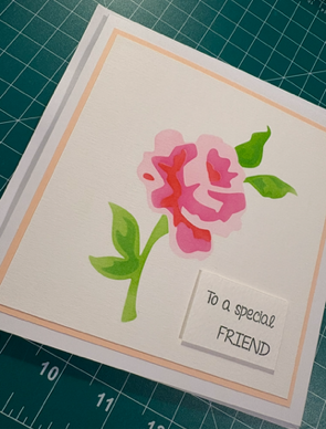 Stamped Flower Birthday Card