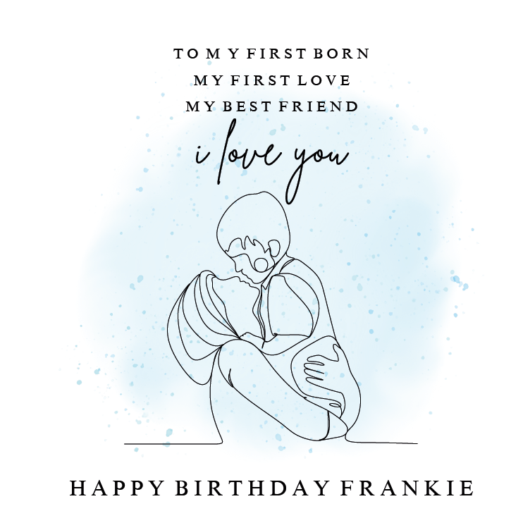 Personalised Birthday Card for Son – “To My First Born, My First Love” Keepsake Card