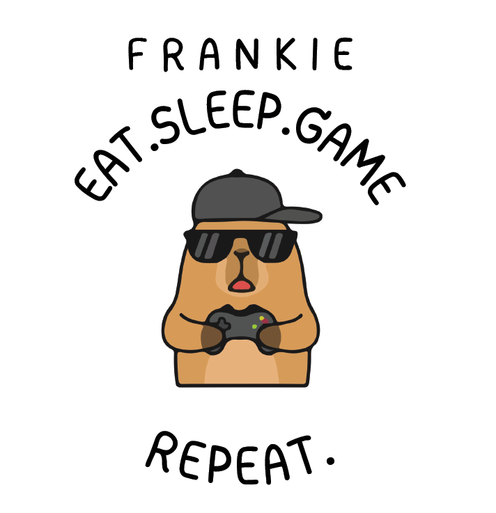Personalized “Eat. Sleep. Game. Repeat.” Dog Gamer 6x6 linen card